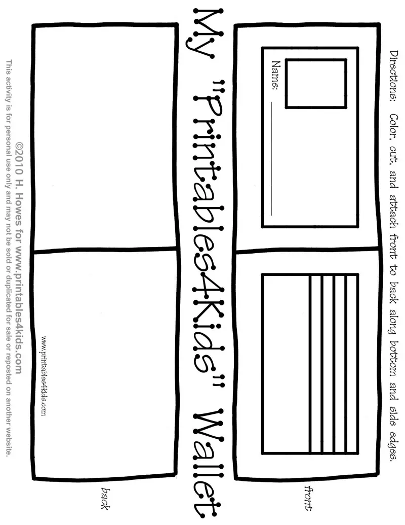 wallet coloring pages - photo #1